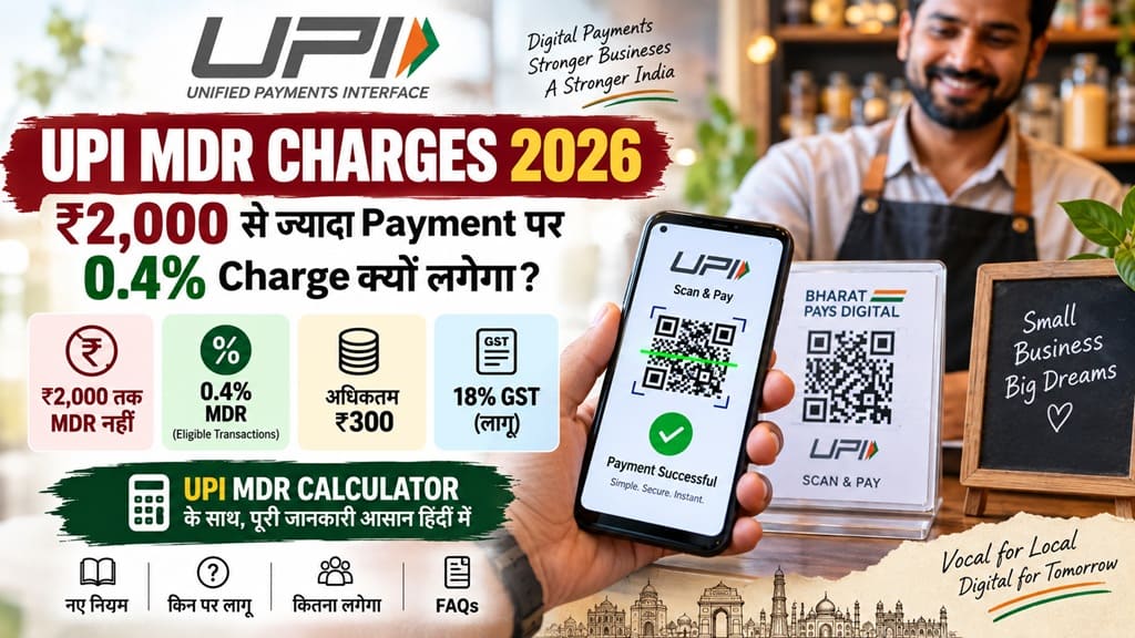 UPI MDR Charges 2026 - ₹2000 Limit, 0.4% Fee, and Rules Explained